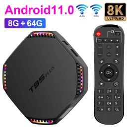 Box T95 Plus Smart TV BOX Android 11 8K 2.4G/5G Dual Wifi BT5.0 RK3566 Quad core 4GB/8GB RAM 64GB ROM Set Top TV Box Media Player