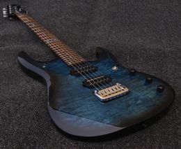 JPX Ernie Ball Music Man John Petrucci Black Blue Quilted Maple Top Electric Guitar Double Locking Tremolo Bridge Locking Tuners9370610