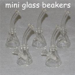 Mini Hookahs Glass Beaker Dab Rig Bong Heady Bongs Water pipe oil rigs wax smoking hookah bubbler pipes with 10mm bowl LL