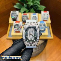 Luxury Top Quality Wristwatch Mechanical Watch Wine Barrel Rm07-01 Automatic Full Drill Case Tape Women's Leisure Limit Es Men Brand UP3M