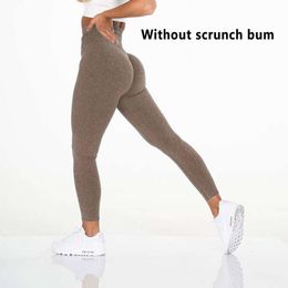 Lu Pant Align NCLAGEN Pants Women's Without Scrunch Butt Seamless Leggings Sports Fiess High Waist Elastic Squat Proof Nylon GYM Tights Y