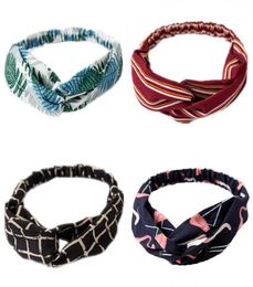 Ins Girls Floral Hair Bands 97 Designs Ladies Dot Little Flower Crossknotted Hair Band Teens Designer Headwear Lady Printed Headb7399657