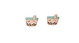 Cute Kawaii Food Drink Pink Boba Milk Tea Cu-Tea Soft Enamel Lapel Pin Custom Pin Brooch Strawberry Bubble Tea Badge8792373
