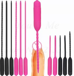 NEW 10 Speed Long Urethral Vibrator Catheter Penis Plug for Men Vibrating Urethra Sound Dilator Massager Dildo 2107204119088