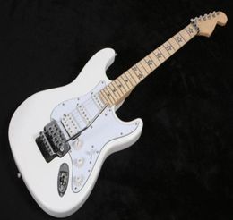 Custom Richie Sambora signature white ST electric guitar Floyd Rose Tremolo hammer and lock nut star inlay SSH pickup6321939