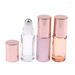 Storage Bottles 5ml 10ml Roller Ball Essential Glass Oil Bottle Empty Perfume Refillable Liquid Container Makeup Tools