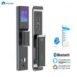Lock smardeer Digital Electronic Lock for Alexa and Google voice control Fingerprint Lock Suitable for 4090mm Security Door