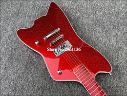 G6199 Billy Bo Jupiter Big Sparkle Silver Red Thunderbird Electric Guitar Metallic Red Fingerboard Korean Pickup Round Input Jac4618077