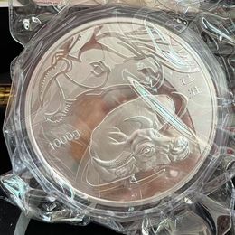 Arts and Crafts 1000g Chinese Shanghai Mint 1kg zodiac cattle silver Commemorative Medallion