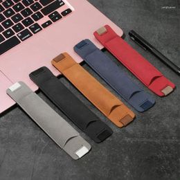 Leather Pen Holder Case Protective Cover Retro Style Sleeve Notebook Rubber Band Pencil Bag Student School Supplies