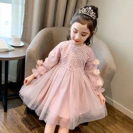 Girls Dress Baby Autumn Clothing Princess Spring and Childrens Medium Big Children Fashionable S 240403