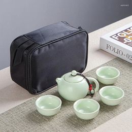 Teaware Sets Ceramic TeapotOne PotfourCups Outdoor Travel TeapoThandbag TravelCup Set Tea Cup Gift