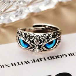 Cluster Rings Fashionable and Charming Retro Owl Ring for Men Cute Animal Owl Young Gothic Ring Jewellery Accessories Gift240408