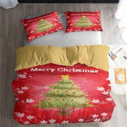 Bedding Sets HELENGILI 3D Set Christmas Print Duvet Cover Lifelike Bedclothes With Pillowcase Bed Home Textiles #SD-52