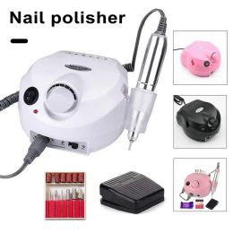 Drills Electric Nail Grinder High Speed Electric Nail Polishing Machine with 6 Grinding Heads for Versatile Nail Care Strong Motor Nail