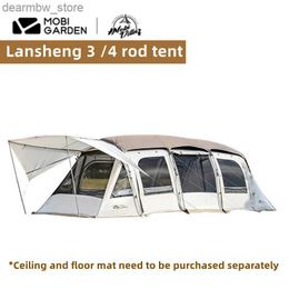 Tents and Shelters MOBI GARDEN Tent Camping Outdoor Camping Equipment Windproof and Rainproof Two Rooms One Hall Large Space Tunnel Tent LanSheng L48