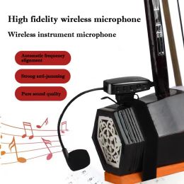 Microphones New Saxophone UHF Wireless Transmission Instrument Microphone Outdoor Special Stage Performance Small Erhu Pickup Stage Megaphon