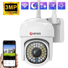 Cameras 3MP Wifi Security Outdoor Waterproof PTZ Audio CCTV Surveillance 360 IP Cameras with Google Home Alexa Security Protection