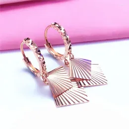 Dangle Earrings Pure Russian Lady 585 Purple Gold Sparkle Square Fashionable High-end Atmosphere Plating 18k Colour Tide