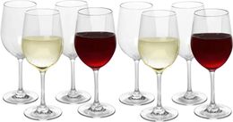 Unbreakable 12 oz Stemmed Wine Glasses Set of 8 Reusable Shatterproof Sangria and Clear Glassware Perfect Glass 240408