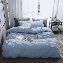 Bedding Sets KOTUDENVY Solid Color Simple Duvet Cover Suitable For Single Double Bed Nordic Dormitory Household Linen