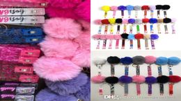 44 Styles Plush Keychains Toys Card Grabber Keychain Credit Cards Puller For Long Nails Women Bag Pendant Yarn Pompom Key Rings9949840