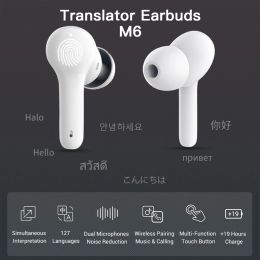 Translator Wireless Translator Earbuds BT Headphones Ear Buds with Microphones Charging Case Support Realtime Translation in 71 Languages