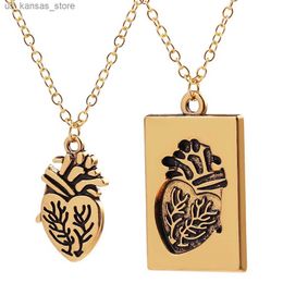 Pendant Necklaces Puzzle Jewellery Couple Collares Anatomical Heart Necklace Women Valentine Day Alloy Gift24040854HT