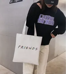 Shopping Bags Central Perk Coffee Friends Reusable Bag Women Student Canvas Tote Printing Eco Cartoon Shopper Shoulder