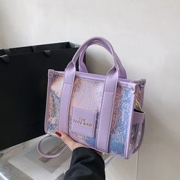 The Tote Bag Womens Fashion Printed Letter Sequins Handbag Luxury Brand Shoulder Crossbody Bags Shopping Classic 2023 240323