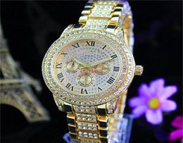 2021 Luxury Quartz Watches Womens Diamonds Watches false 3 Eyes Women Ladies Designer Quartz Watches 3 Colors Whole GO6044408