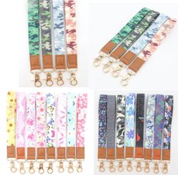 100pcs Keychains Wrist Lanyard Camouflage Strap Band Lobster clasp Key Chain Holder Key Hand For GirlsWomenMen 055787604