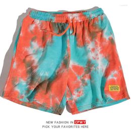 Men's Shorts Tie-Dyed Men Fashion Brand Ins Loose Couple's 5-Point Sports All-Matching Casual Pants Summer Mid-Length