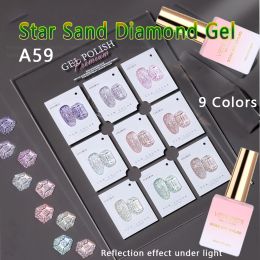 Gel Vendeeni 9 Colours Glitter Star Sand Broken Diamond Gel Nail Polish Soak Off UV DIY Sparkling Varnish For Manicure Nail Art