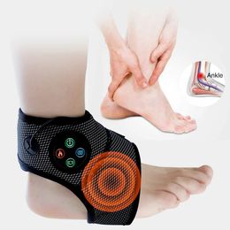 Smart Ankle Foot Massager Air Compression Vibration Compress Left and Right Ankle Support Heating Pad Relaxation Treatment 240326