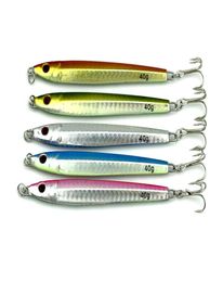 20pcslot 40g Sea Fishing Hard Bait Spoon Fishing Tackle Metal Jigging Lures Lead Bait8803416