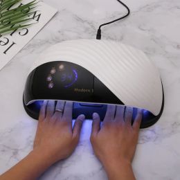 Dryers Builtin Cooling Fan Nail Dryer 42/45 LEDs High Power UV LED Nail Lamp For Manicure Fast Drying Fast Auto Sensor With Two Hands