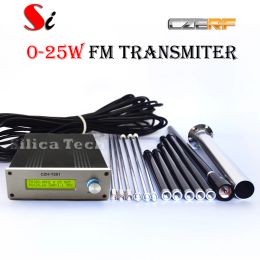 Radio Professional CZET251 025W adjustable FM stereo transmitter broadcast radio station + GP2 outdoor antenna + Power supply KIT