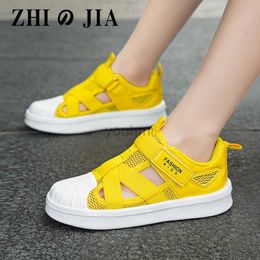 Slipper Children Casual Shoes Boys Light Student Summer 5-12 Years Old Sport Breathable Mesh Footwear Kids Fashion Chunky Sneakers Tenis 240408