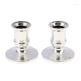 Candle Holders 2pcs Plastic Base Holder Pillar Candlestick Stand For Electronic Candles Home Christmas Party Wedding Decor