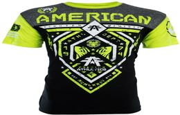 Mens T-Shirt AMAN FIGHTER Mens T-Shirt FAIRBANKS Athletic BLACK NEON GREEN Biker MMA Gym tops S-3XL7835892