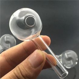 high quality Pyrex Glass Oil Burner Pipes Clear 7cm 30mm ball clear Great Tube smoking Pipe for water bong LL