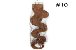 8APu Tape in Hair extension 100 Human remy Hair18inch 25g per piece Color 4 60 pieces Color 10 20pcs body wave 200g4739075