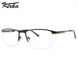 Sunglasses Frames Kirka Optical Half-Rim Male Rectangle Metal MaPainting Colours Man Prescription With Transparent Lens Glasses MM3033