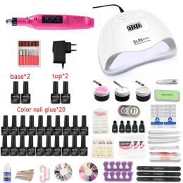 Mouldings Nail Set 20/10 Color Gel Varnish with 20000rpm Nail Drill Hine and 120w Uv Led Nail Lamp for Nail Tool Nail Art Set