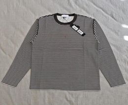 19SS T0PST0NEY 244X9 LONG SLEEVE MARINA stripe TSHIRT Letter 3M Reflective Fashion T Shirt Tee Casual Men Women3374073