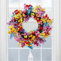 Decorative Flowers Artificial Flower Wreath Spring Summer Front Door For Home Party