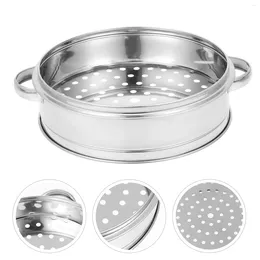 Double Boilers Stainless Steel Steamer Pot Multi-Function Grid Round Thicken Food Steaming Basket Kitchen Cooking Accessory