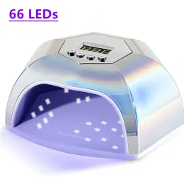 Dryers 66LEDs Powerful Nail Dryer UV LED Nail Lamp For Curing Gel Nail Polish With Motion Sensing Manicure Pedicure Salon Tool