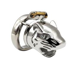 Tiger Head Belt Male Cock Cages Device Penis Ring Lock Anti Masturbation Metal Cock Men Penile Virgin Lock Adult Sex Toys7958149